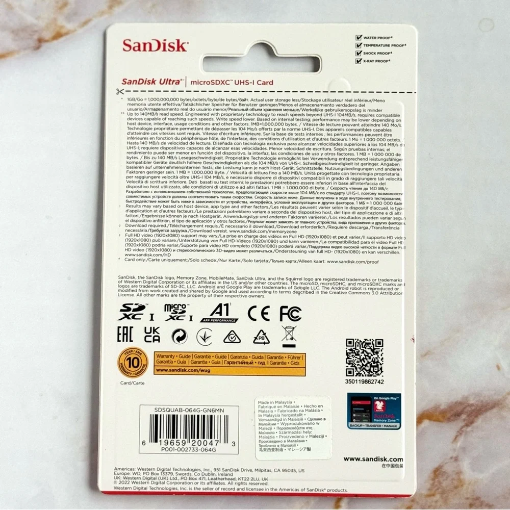 SanDisk Ultra microSDHC UHS-I Card, 64GB Speed up to 140 MB/s  NEW